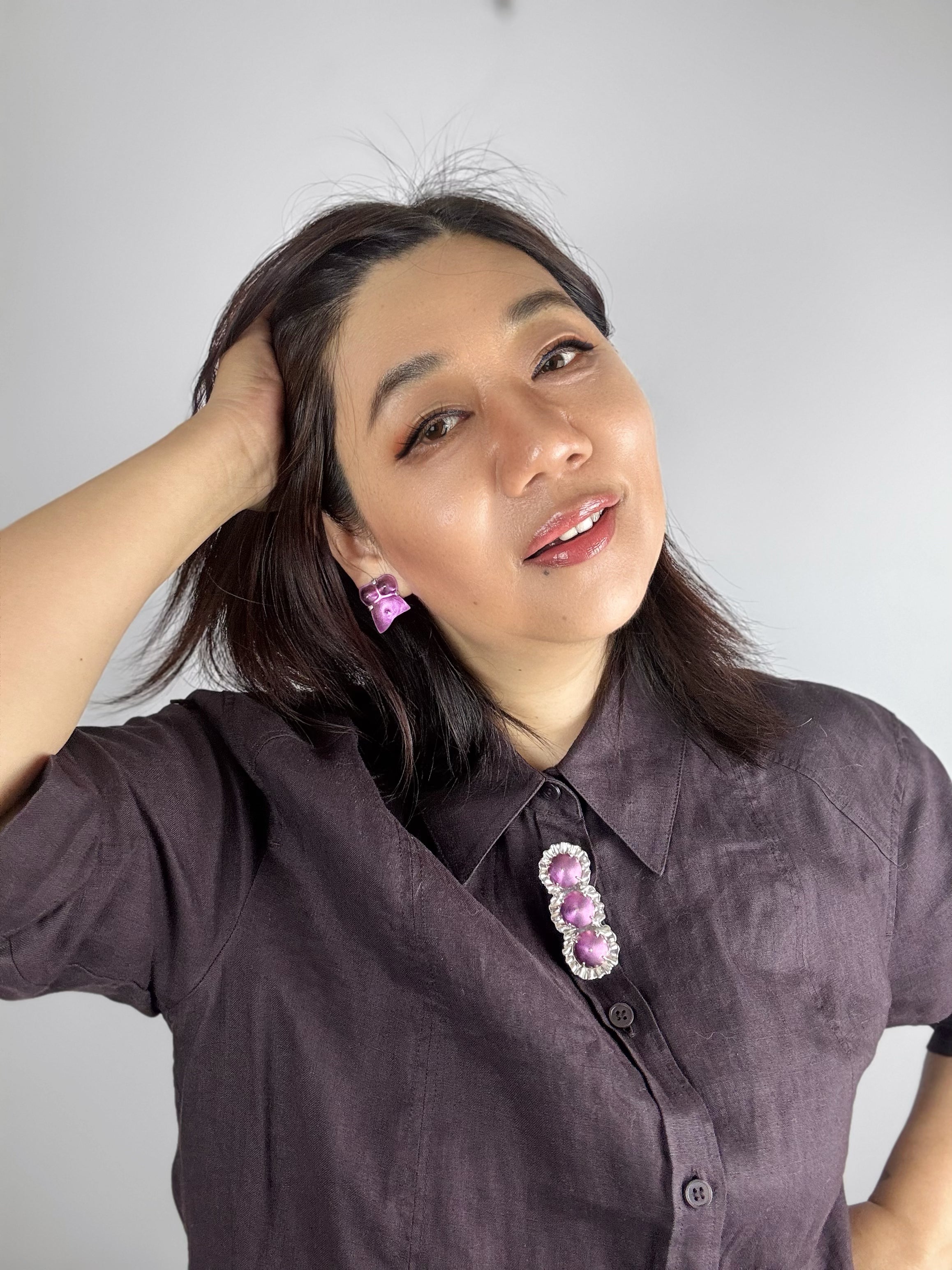 Niobium body earrings