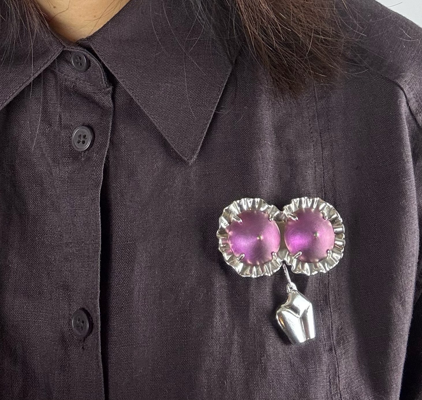 Niobium body brooch & pendant